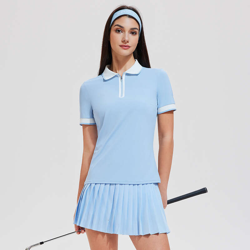 DHessentials Summer New Women's Slim Fit Breathable Sports Top High-End Tennis Golf Short Sleeve Polo Shirt