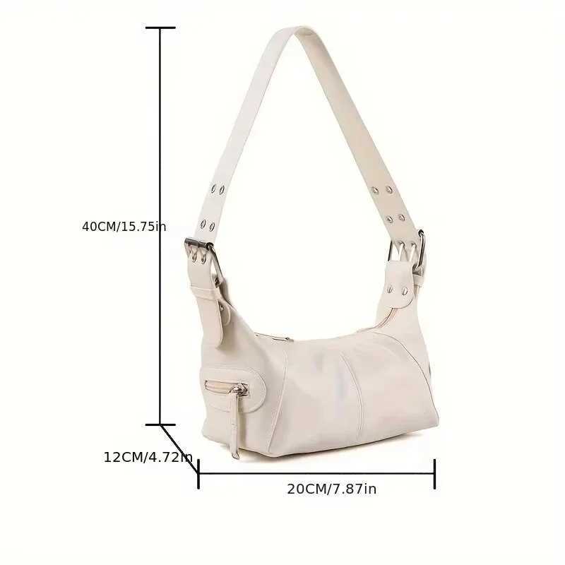 Underarm Bag Cool Pull Girl Niche Design Shoulder Bag Leather Zipper Handbag XJ250605