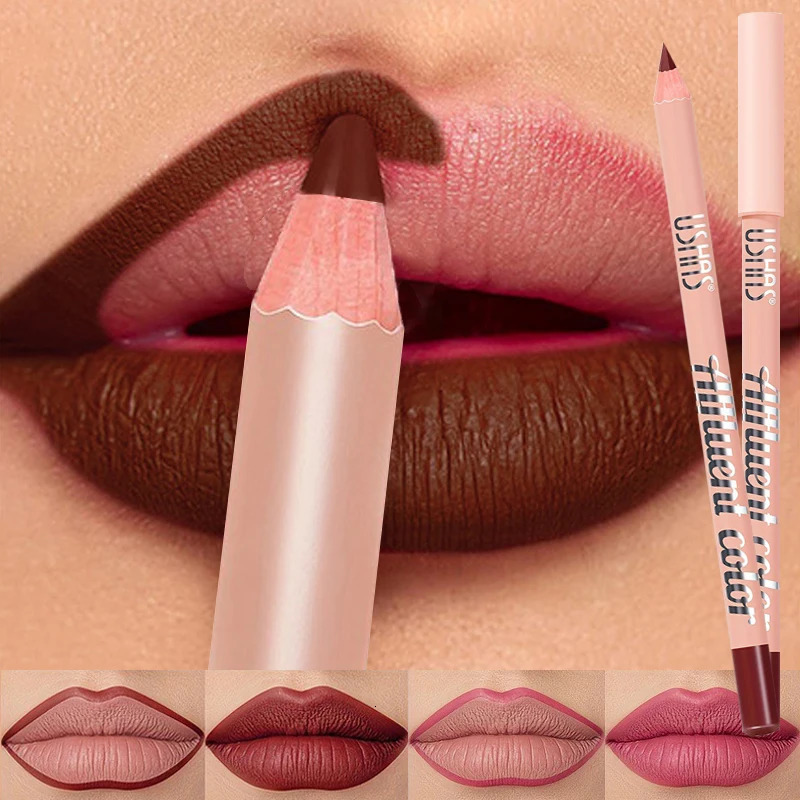 8 Colors Waterproof Lip Liner Pencil Long Lasting Sexy Dark Red Pink Matte Lipstick Pencil Natural Lipliner Pen Red Contour Tint 250605