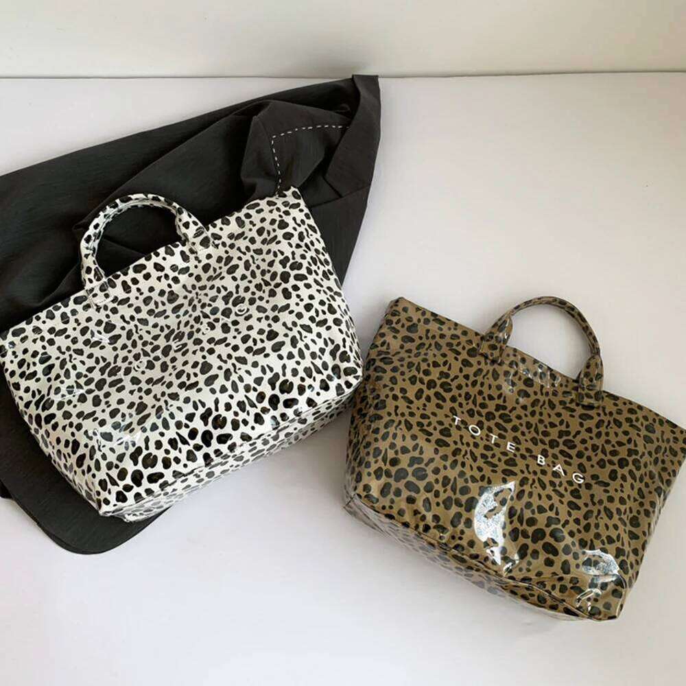 Women's Bags Designer Fashion Large Capacity Leopard Pattern Tote Bag PVC Fashionable Soft Simple Trendy Handbag