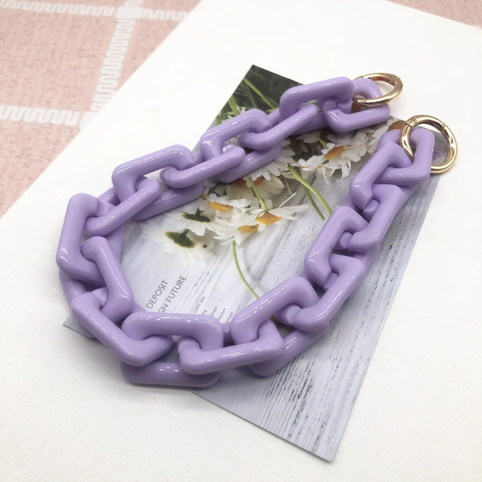 Fashion Thick Chains Colorful Big Strap Candy Acrylic Chain For Women Bags Big Handle Shoulder Crossbody Straps Bag Decoration 250528