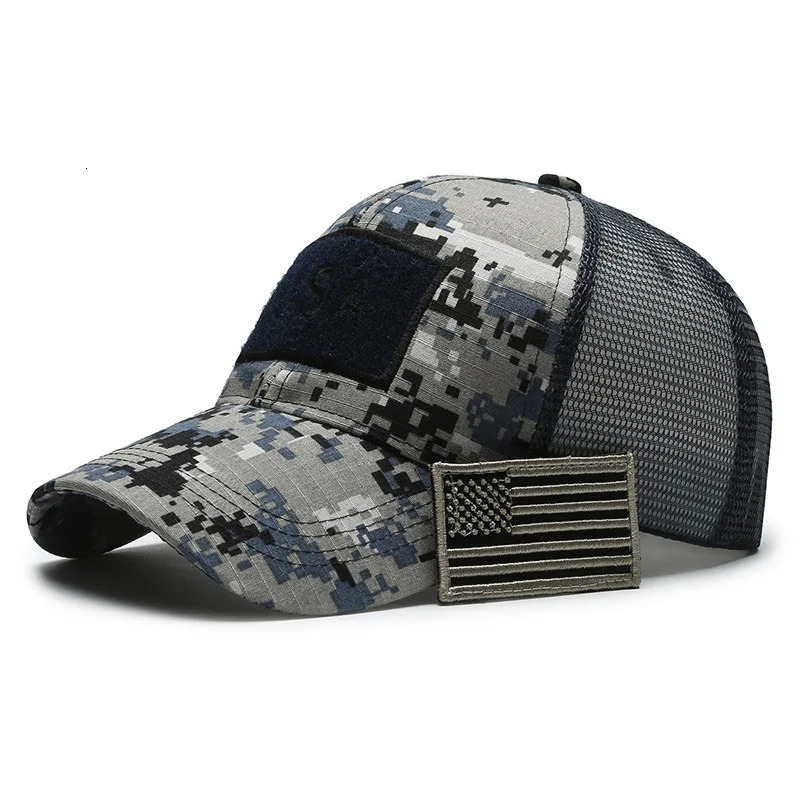 Men American Flag Camouflage Baseball Cap Male Outdoor Breathable Tactics Mountaineering ed Hat Adjustable Stylish Casquette 250603