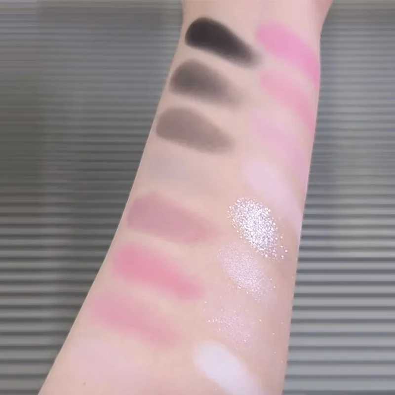 6 Color Korean Eyeshadow Palette Matte Pearlescent Low Saturation Long Lasting Brown Pink Glitter Eye Shadow Eye Makeup Palette W250605