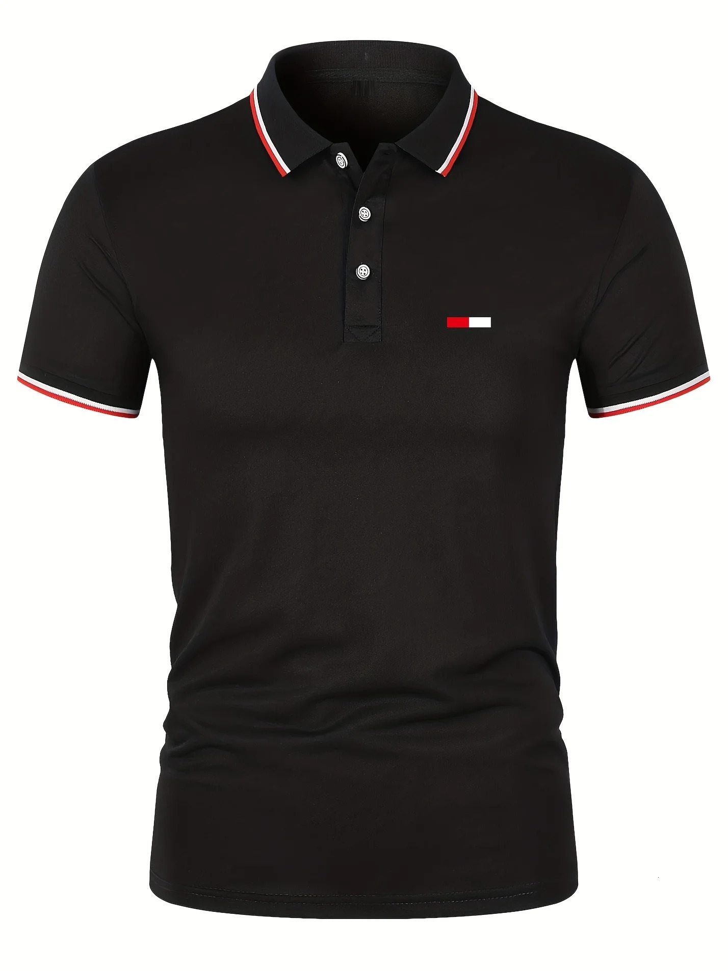 Mens 100 cotton summer casual fashion loose plus size flag pattern printed lapel short sleeved polo shirt top travel outfit 250527