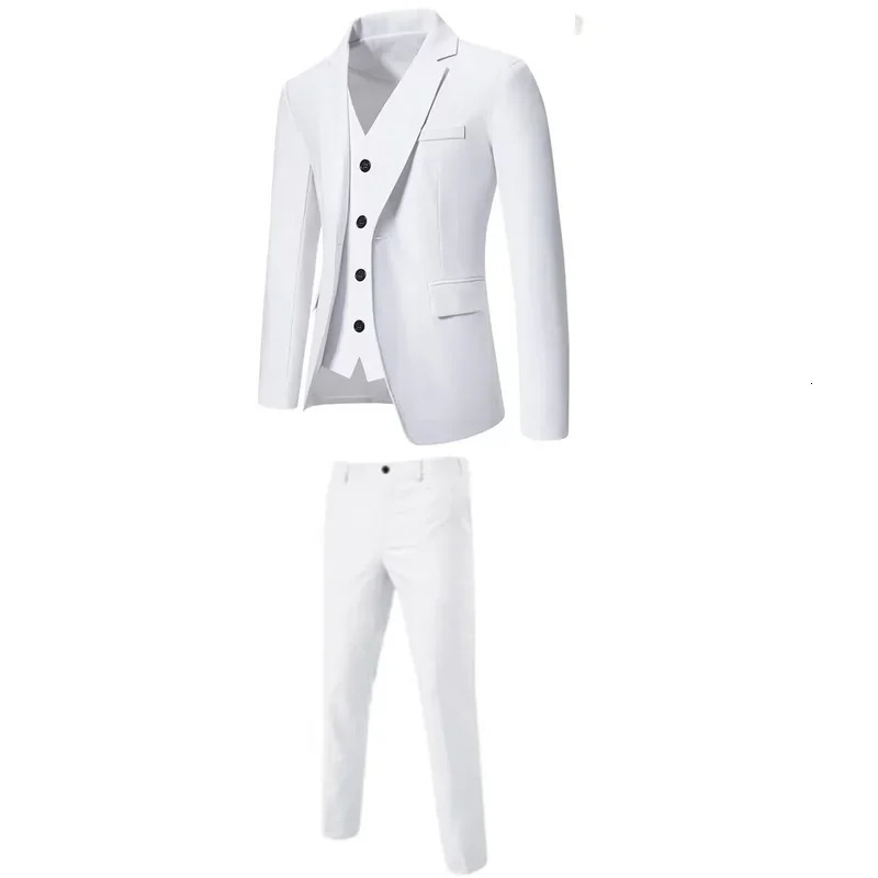 Export European and American Casual Suit Vest Pants Three-piece Set Adult Mens Clothing Outfit Formal Costume 250530