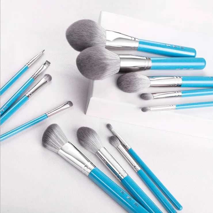 13pcs/set Blue Makeup brushes whole set Big Powder Ber sculpting Eyeshadow make up kit smudge highlighter eyebrow lip brush W250605