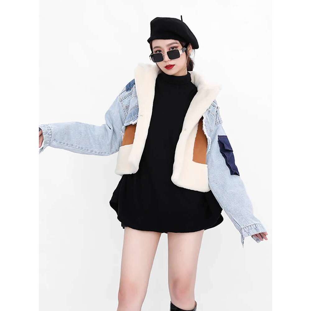 Coats Designer Women DEAT Leisure Full Sleeve Wool Liner Wde Waisted Turn Down Collar Women Slim Patchwork Woolen Coat 2024 Autumn New Td659 Designer