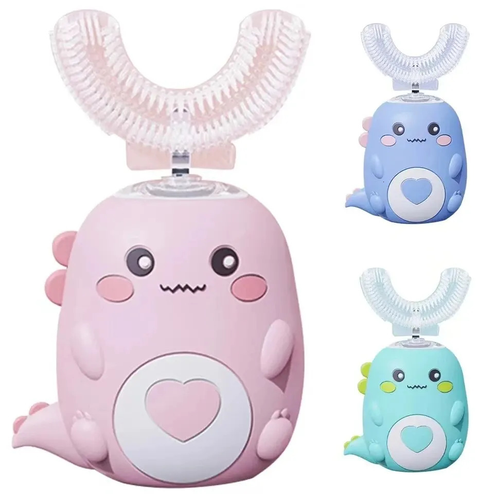 ChildrenS Electric Toothbrush Food Grade Silicone Oral 360 Degree Automatic Usb Charging Smart ChildrenS Toothbrush U-Shaped 250604