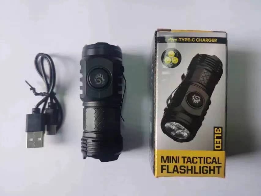 New strong light mini flashlight explodes portable small flashlight outdoor multi-function clip hat light flashlight