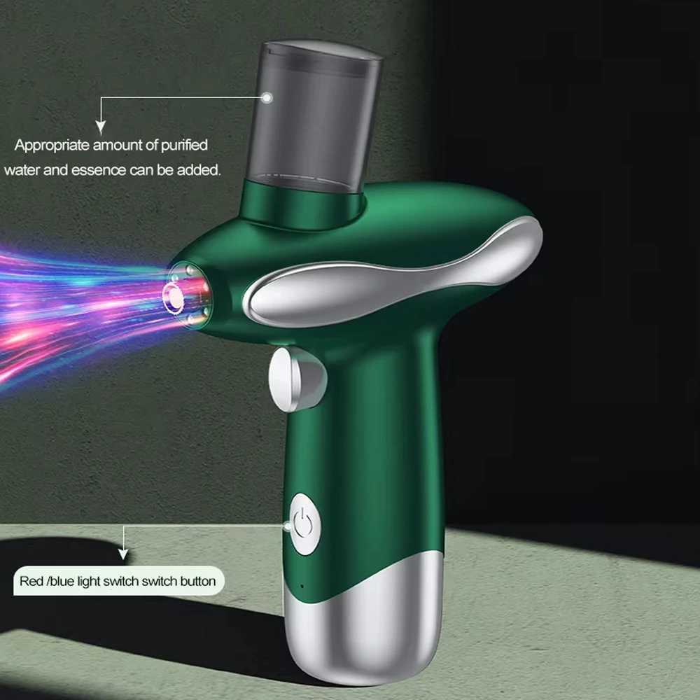 Blue Red Light Skin Moisturizing Nano Mist Sprayer Portable Airbrush Facial Steamer Spray Skincare Oxygen Facial MaChineXJ250607