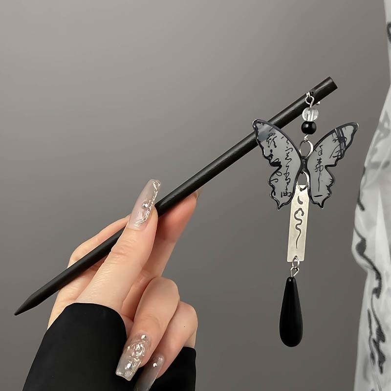 Vintage Butterfly Tassel Hairpin for Women Girl Jewelry Gifts Headdress Hair Clip Chinese Hanfu Sticks Accessories y250519