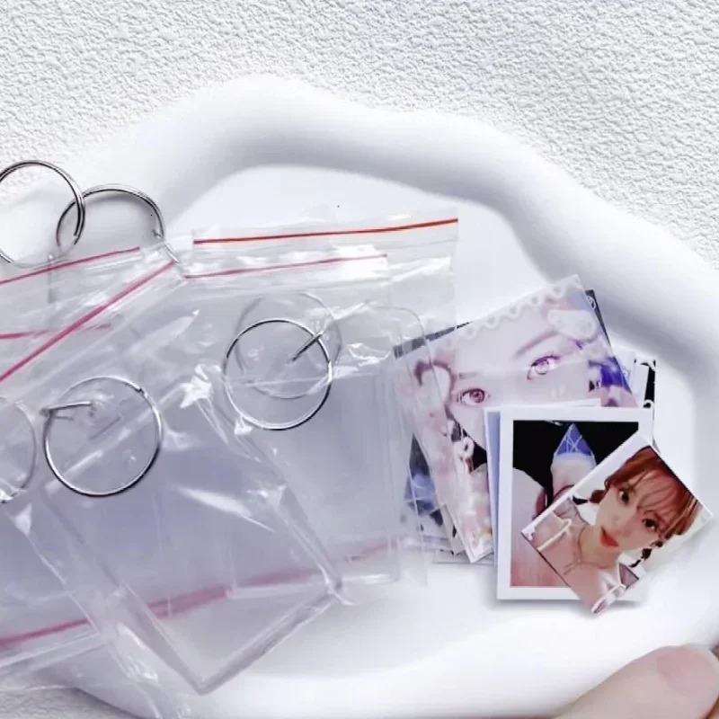5/50pcs Transparent Rectangle Blank Clear Acrylic Insert Po Picture Frame Keyring Keychain DIY Split Ring Key Chain Gifts 250605