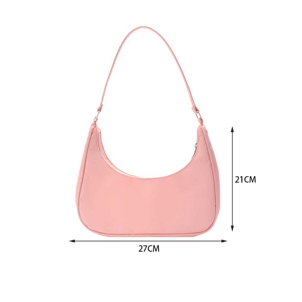 New Vintage PU Leather Casual Nylon Women Small Underarm Shoulder Bags Female Daily Simple Solid Color Pleated Handbags XJ250605