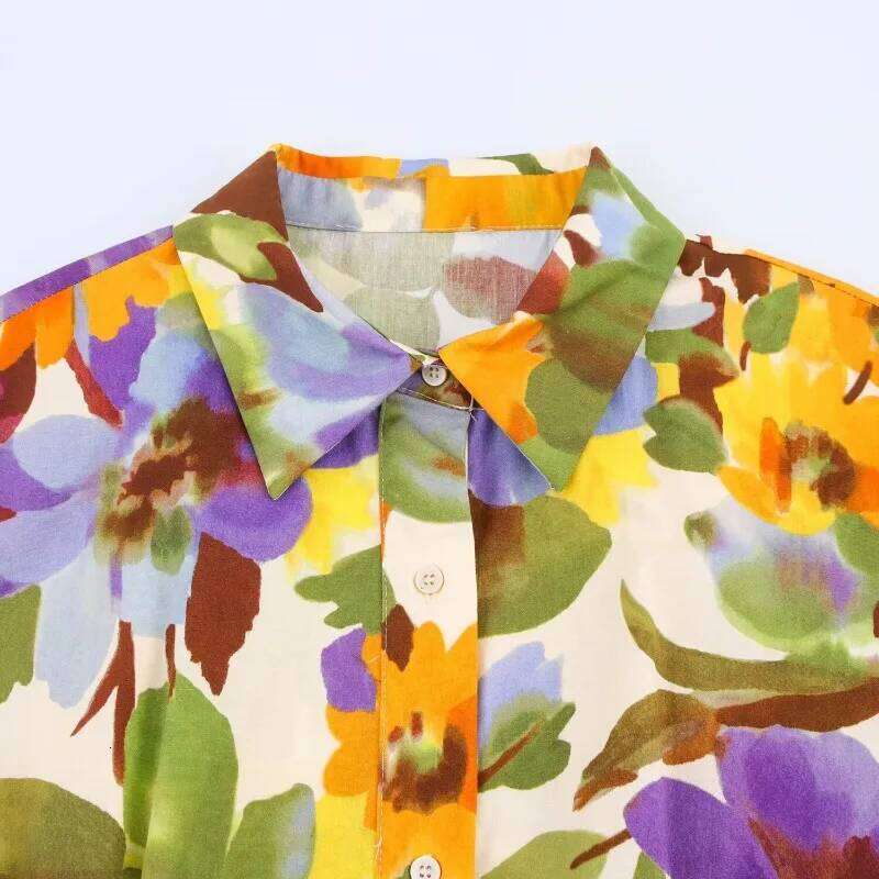 Holiday Short Sleeve Long For Women 2025 Summer New Women's Fashion Simple Printed Poplin Midi Beach Dress