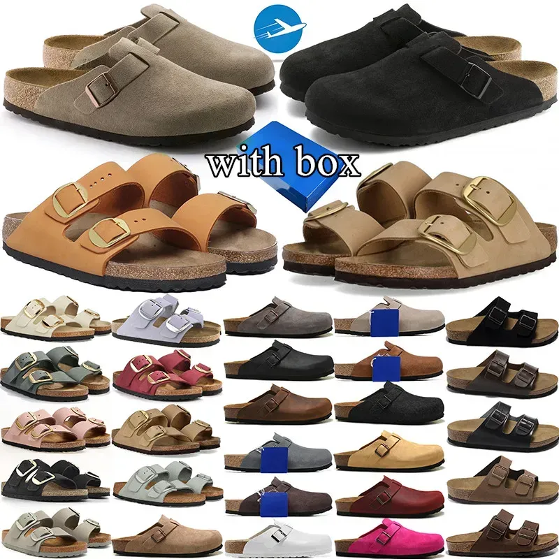 designer cork slippers clogs footbed slides with suede leather upper breathable design flat sliders for women mens premium shoes