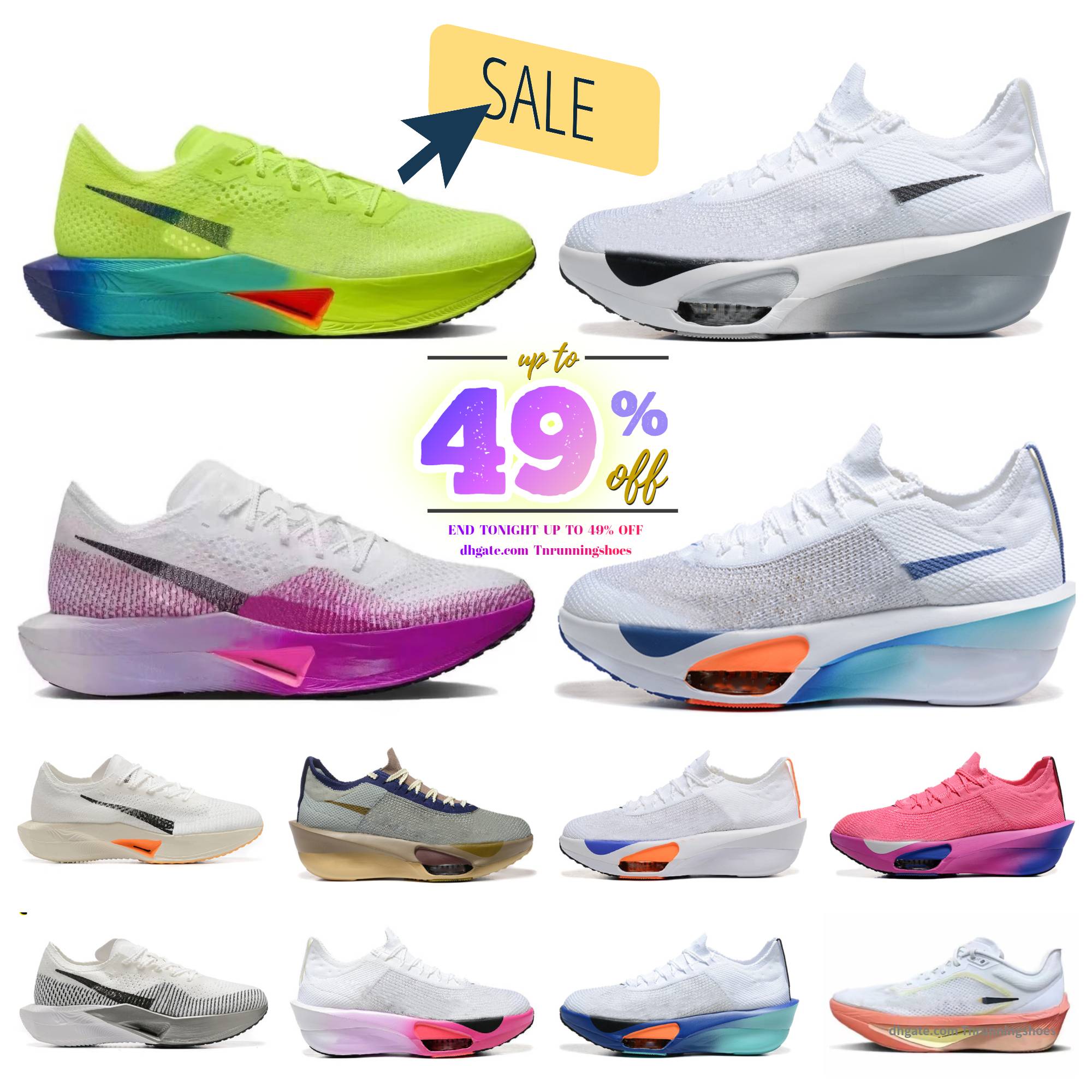 Shoes Top Designer Alphaflys Next% 3 Vaporflys 4 Sail White Particle Grey Void Vivid Purple Agate Light Army Ironstone Blueprint Pack Sneakers