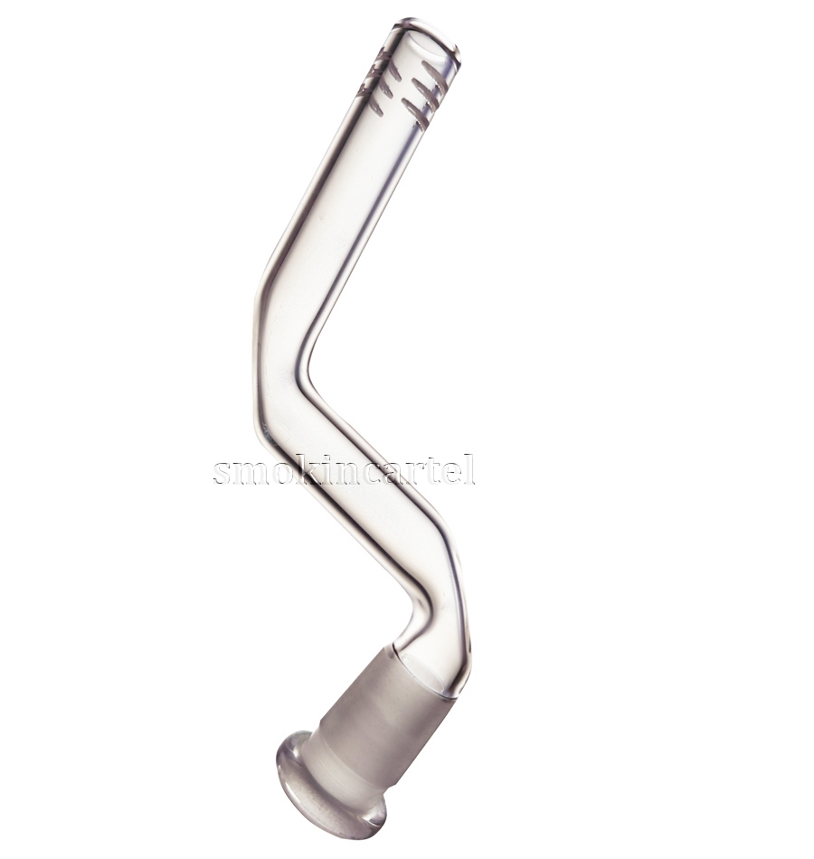 Z Shaped Glass Downstem Adapter Tube 18mm Male to 14mm Female joint Curved Downstem laboratory glassware