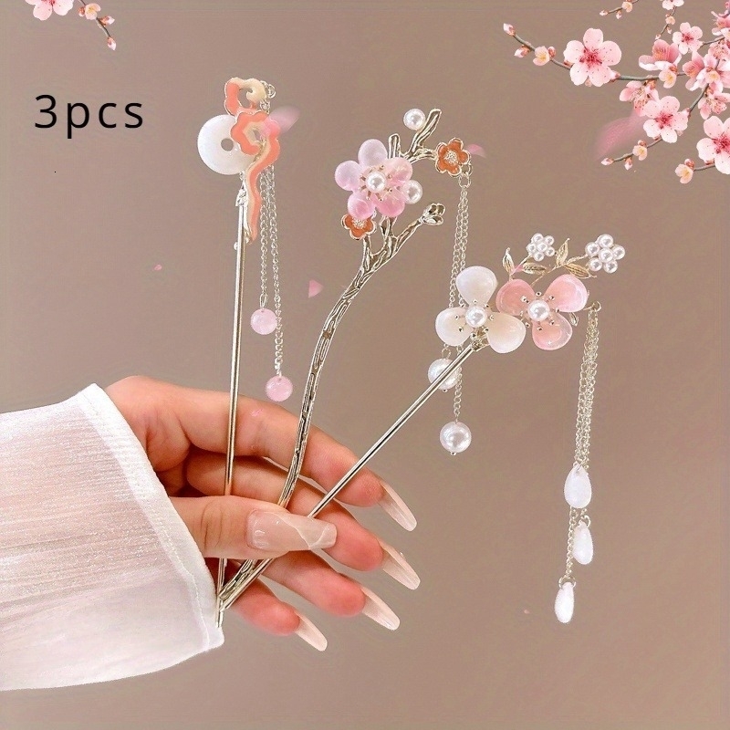 1pc Romantic Chinese Style Hair Accessory Alloy Jewelry Womens Needle Suitable for Daily Wear Gifts Girls Fashion Hairpin y250519