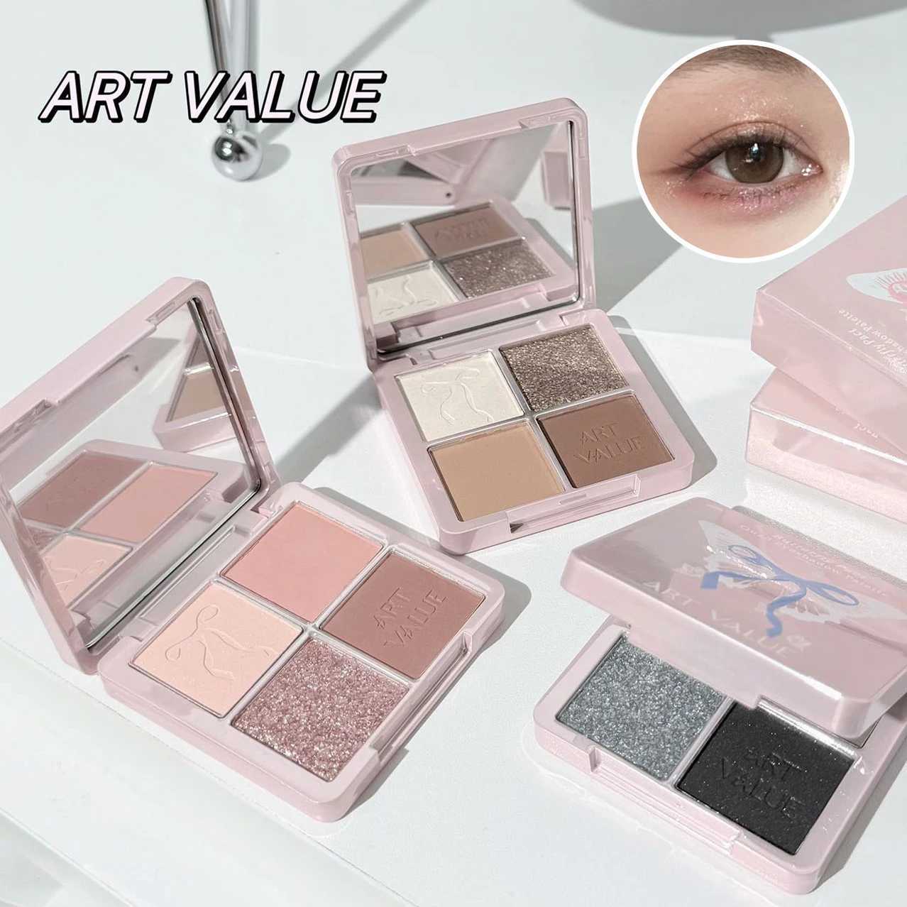 Art Value Butterfly Four-color Eyeshadow Palette Pearlescent Matte Brightening Fine Flash Contouring Blush Palette W250605