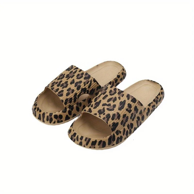Unisex Summer Slippers Thick Sole Indoor Home EVA Leopard Print Slippers Costume Props 250605