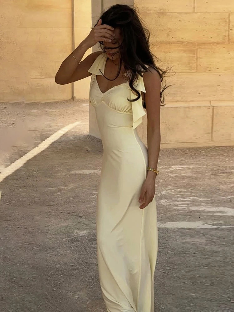 Nibber Simple Backless Patchwork Dress Women Sexy LaceUp Solid Temperament Sleeveless Casual Midnight Clubwear Party Dresses 250604