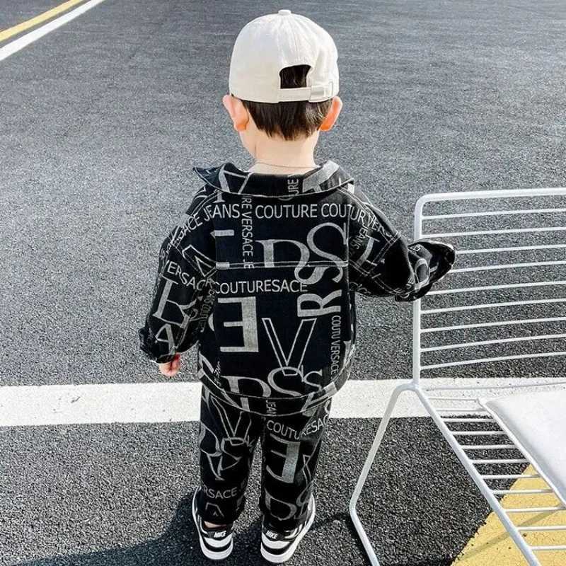 New Spring Autumn Baby Clothes Suit Boys Outfit Sets Korean Baby Boys Coat + Pants Sets Childrens Set 2 To 7 years Kids Outfits R250605
