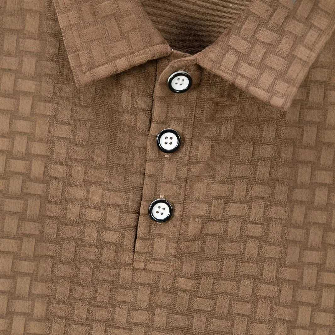 Cross-border new hot summer mens youth heavy corduroy simple leisure business loose POLO shirt short-sleeved top XJ250605