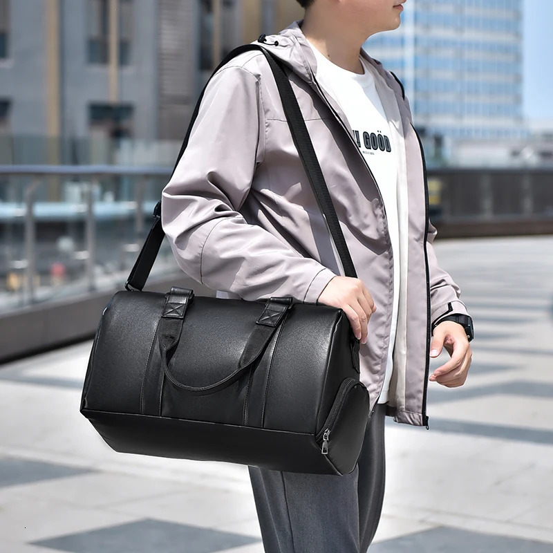Fashionable Travel Bag Business Large Travel Bag for Men Luggage Bag Fitness Handbag PU Fabric Waterproof Male Shoulder Bags 250530