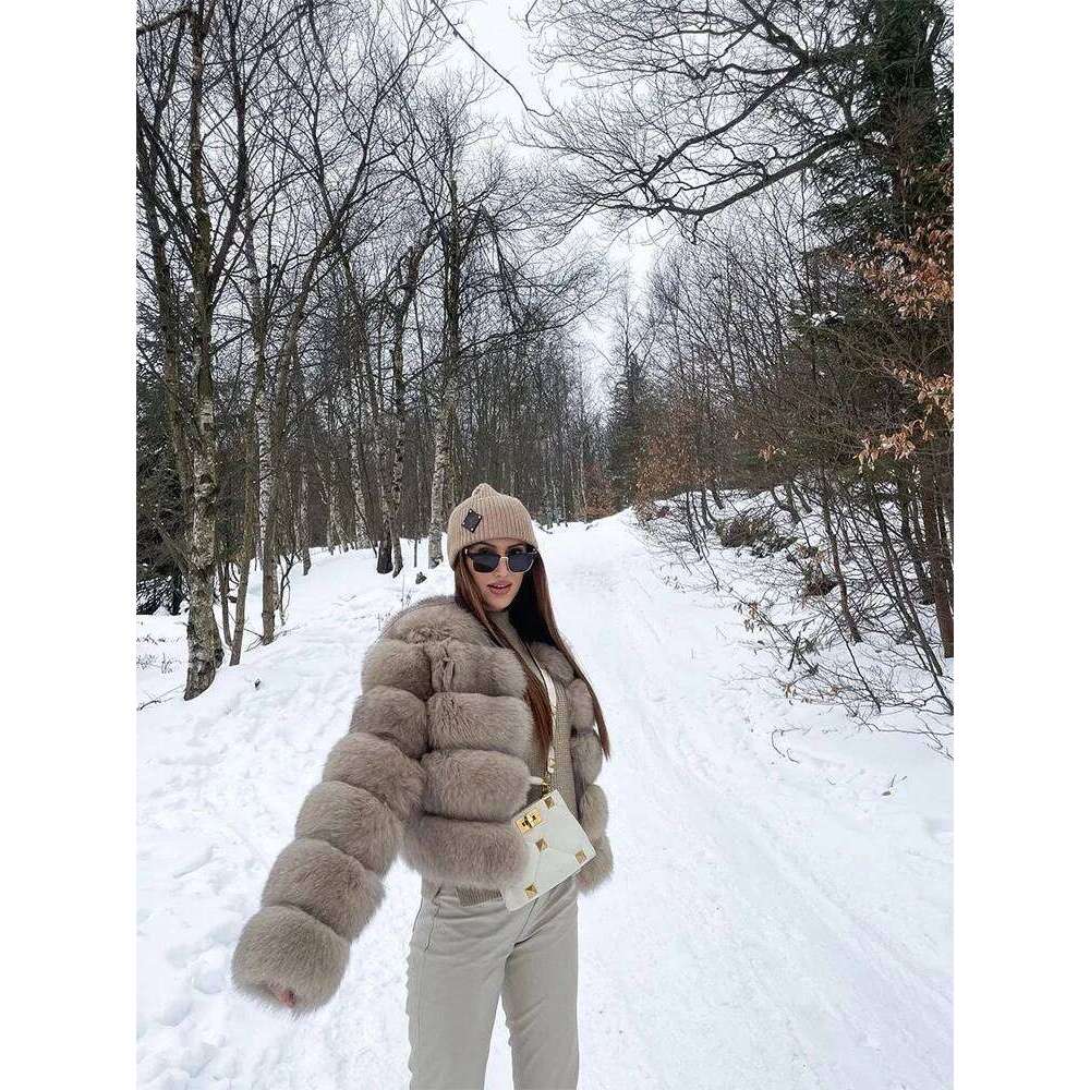Fur Faux Jacket Women Coat Elegant Round Neck Long Sleeve Furry Female Coats 2024 Winter Fashion Lady Warm Solid Streetwears