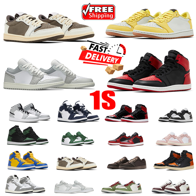 Designer Shoes Basketball Shoes Casual Shoes 1 shoes Sneakers Men Women Red Cement Black Hyper Royal Smoke Grey Chicago Basketball Sports Trainers Big Sizes 36-47