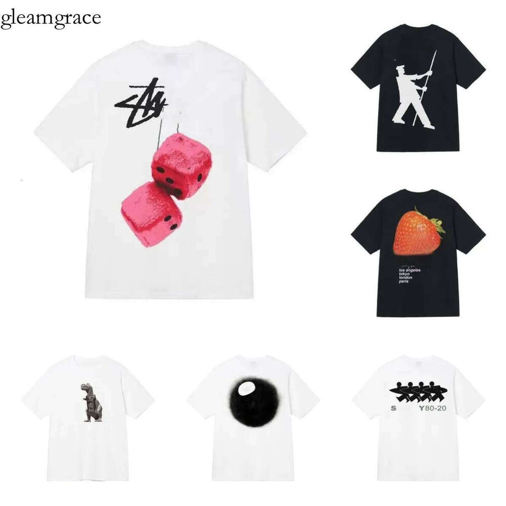 stus shirt Mens stussyshirts Designer Cotton T Shirt Y2K oversize luxury Graphic Tee Vintage Hip Hop Loose Sports Summer Short Sleeve polo shirt tshirt