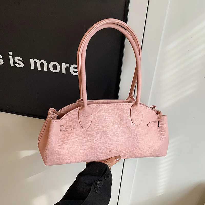 Brand New Women Tote Bag Yellow Lychee Pattern Handbag Y2k Korean Niche Fi Belt Design Large Capacity Commuter Shoulder Bag XJ250605