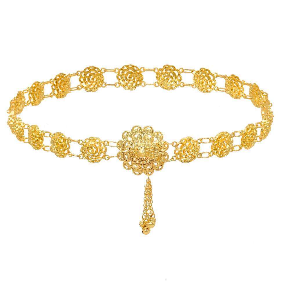 Multi Style Thai Dai Golden Alloy Hollow Flower Waist Belly Chains New Fashion Women's Robe Belts Body Jewelry Party Accessories