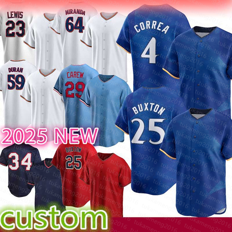 Carlos Correa Byron Buxton Baseball Jerseys Royce Lewis Jose Miranda Jhoan Duran Rod Carew Kirby Puckett Joe Ryan Harmon Killebrew Ryan Jeffers