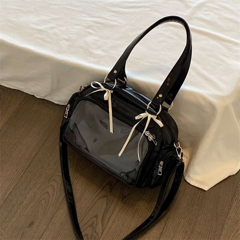 New Cute Badge Pain Bag Fashion Versatile Handbag Bowling Crossbody Backpack