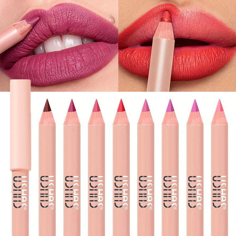8 Colors Waterproof Lip Liner Pencil Long Lasting Sexy Dark Red Pink Matte Lipstick Pencil Natural Lipliner Pen Red Contour Tint 250605