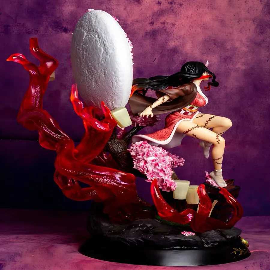 14cm Demon Slayer Anime Figures Battle Kamado Nezuko GK Statue Dolls Collectible Model Toys Christmas GiftXJ250605