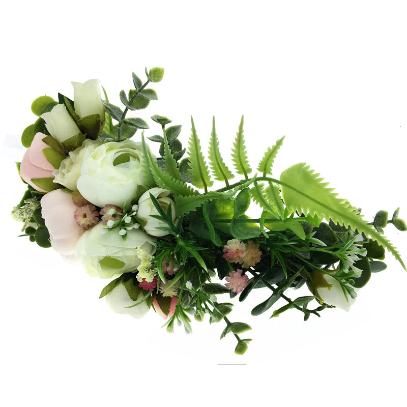 Women Wedding Flower Wreath Crown Festival Headband Women Hair Accessories Headdress Girl Floral Garland Wedding Floral Headwear 250530