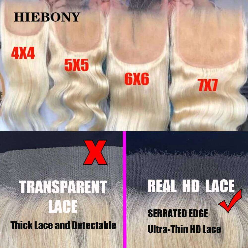 613 Blonde 5x5 6x6 Only Body Wave 4x4 SKINLIKE HD Closure 22 Inch Invisible Lace Melt Skins