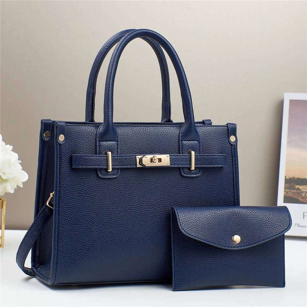 Women's Bags Designer PU Leather Mother-Daughter Tote Bag Set With Metal Lock Clasp, Large Capacity Crossbody Purse For Women (8 Colors)