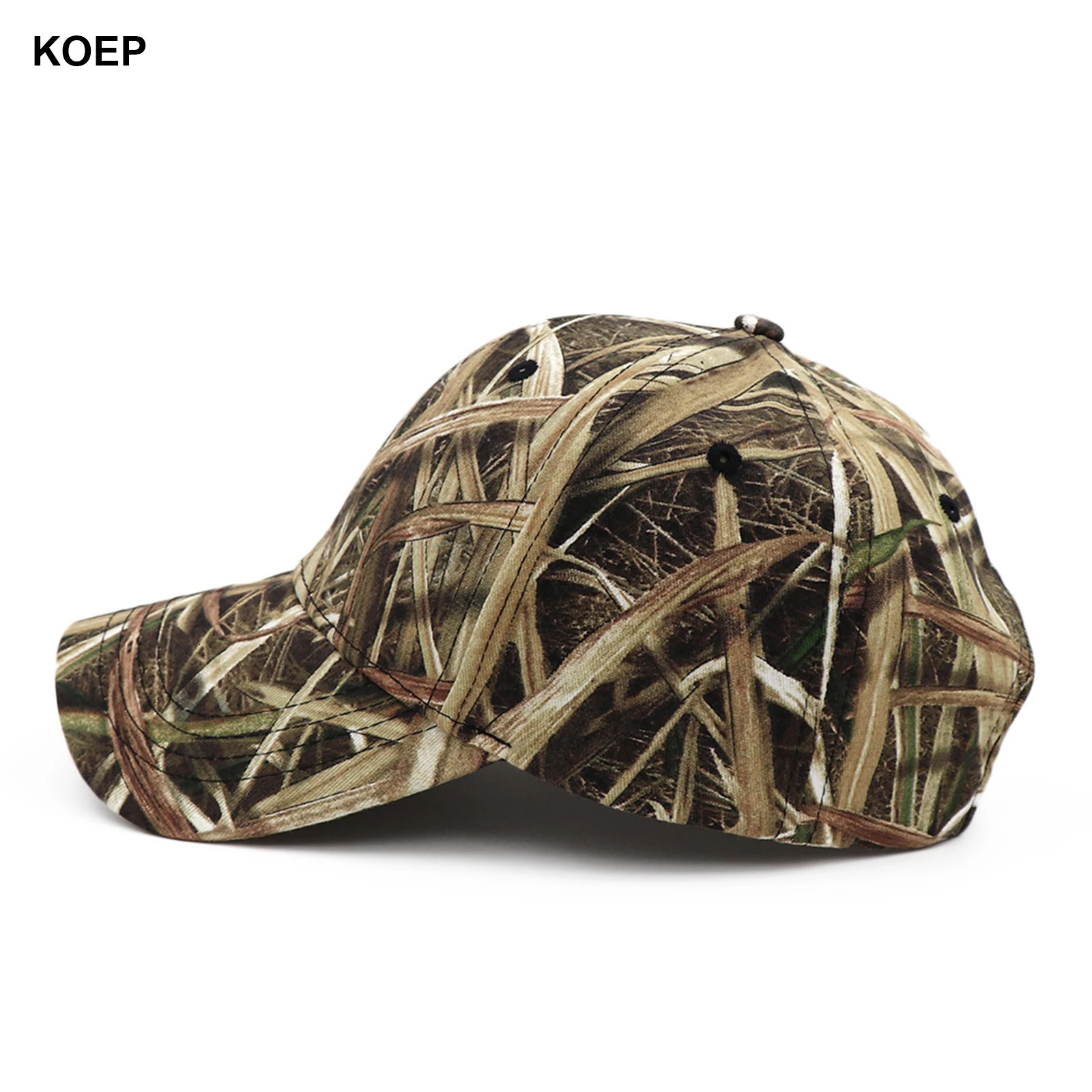 KOEP Outdoor Fishing Caps Jungle Reed Camouflage Baseball Cap Hunting Hat Cotton Dad Hats Bulrush Leaves KBMO8 250603