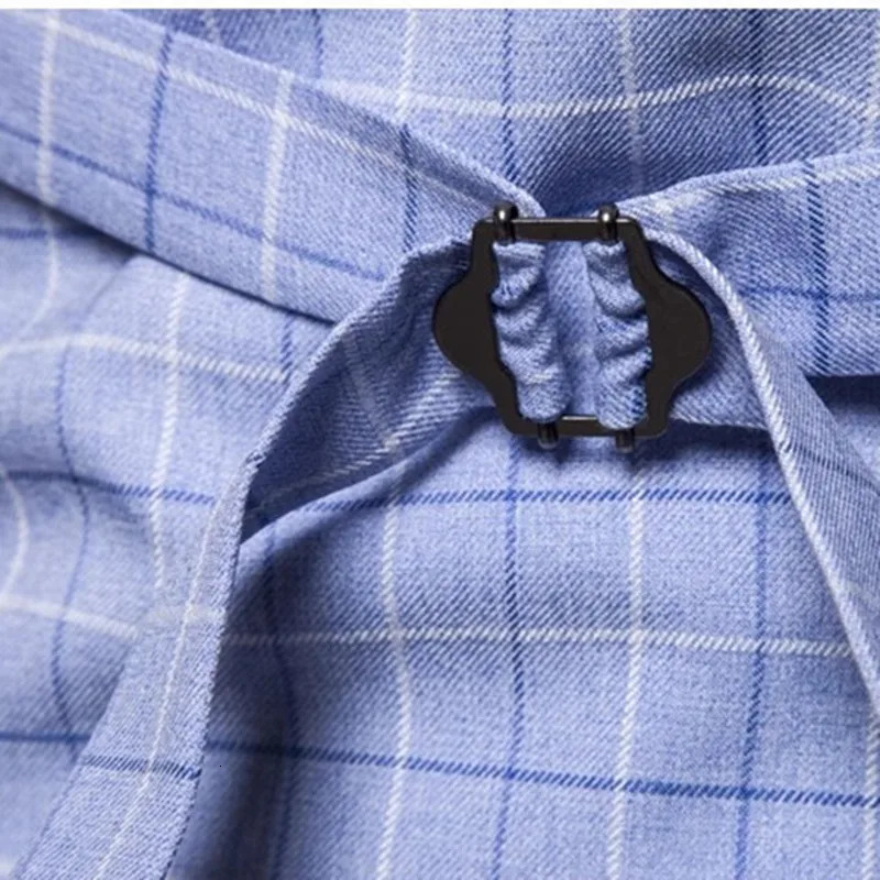 Men Business Social Checkered Suit Vest Loose Top Homme Wedding Ball Party Dress Waistcoat 250605Z