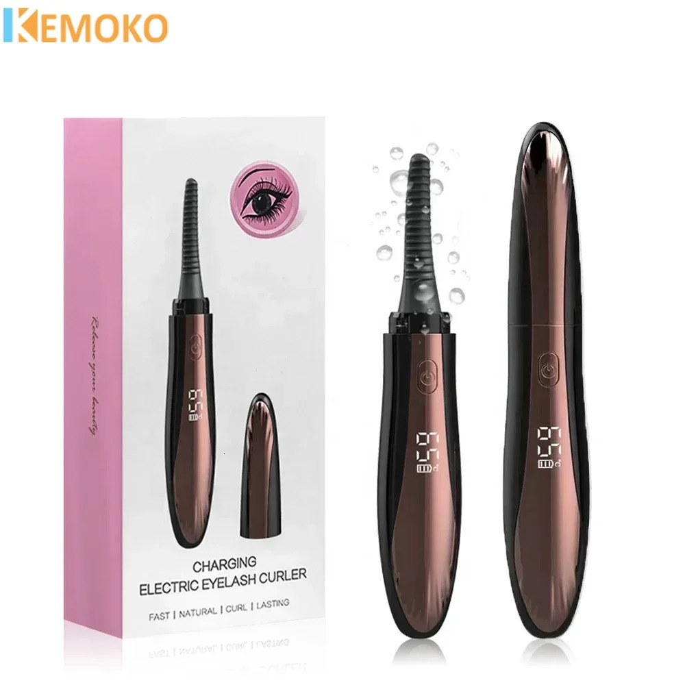 Electric Eyelash Curler Intelligent Temperature Control Digital Display with Comb Brush Head Electric Eyelash Curler Lash Comb 250604