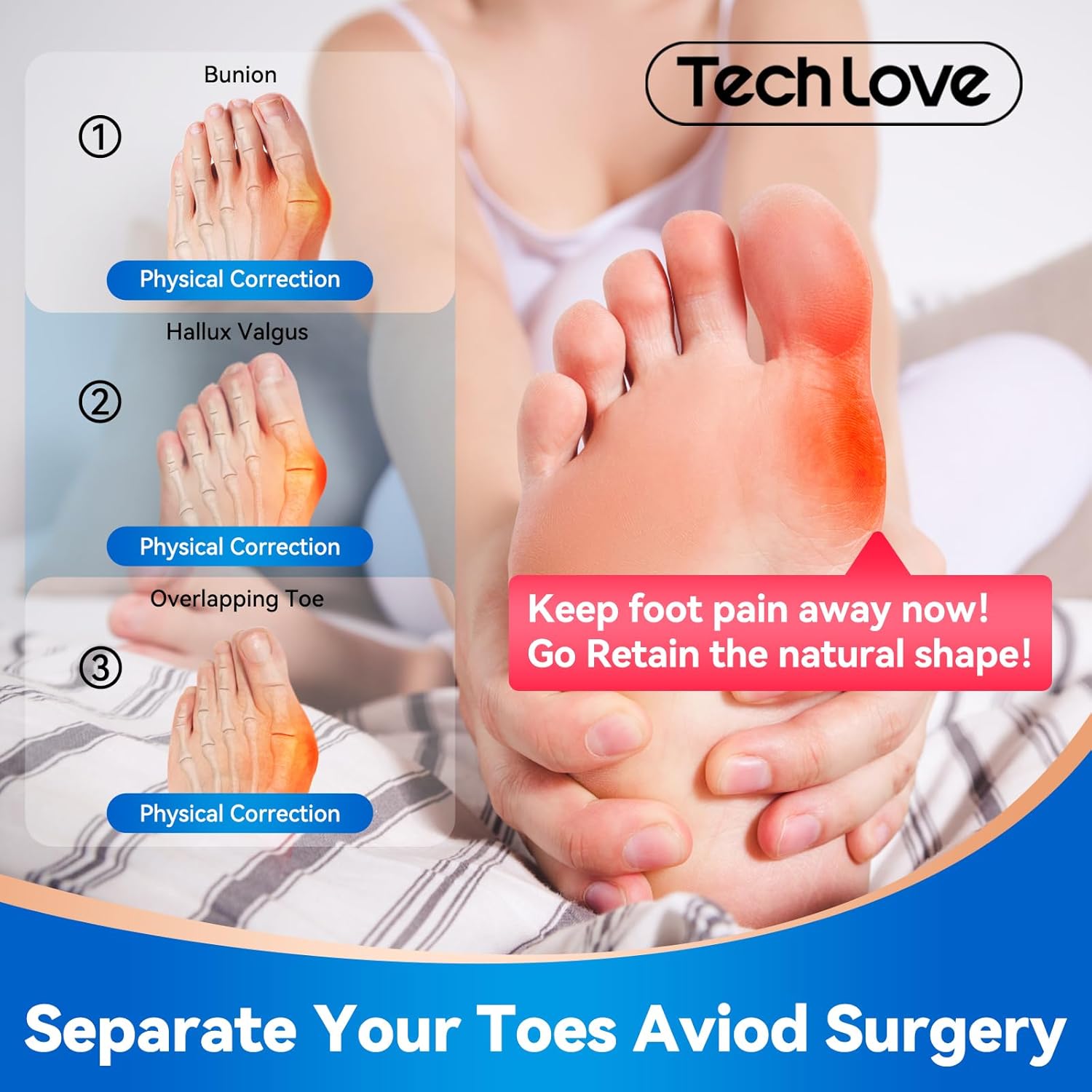 Toe Separators Correcting Bunions and Restoring Toes to Their Original Shape For Men and Women - Toe Spacers Bunion Corrector