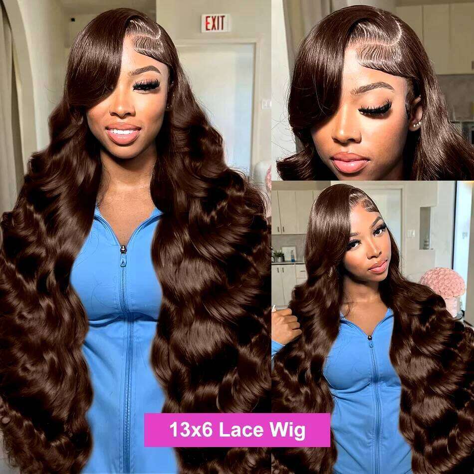 250 Density Human Chocolate Brown Front Curly Wigs 13x6 Hd Lace Frontal Wig Colored Brazilian Hair for Women
