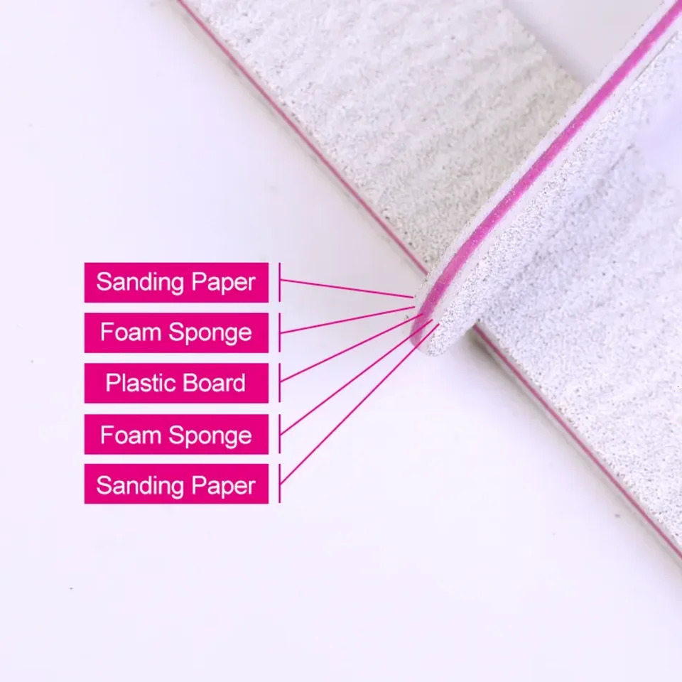 Reusable Nail FIle 100/180 Grit Sandpaper Gel Polishing Files for Nails Beauty 250605
