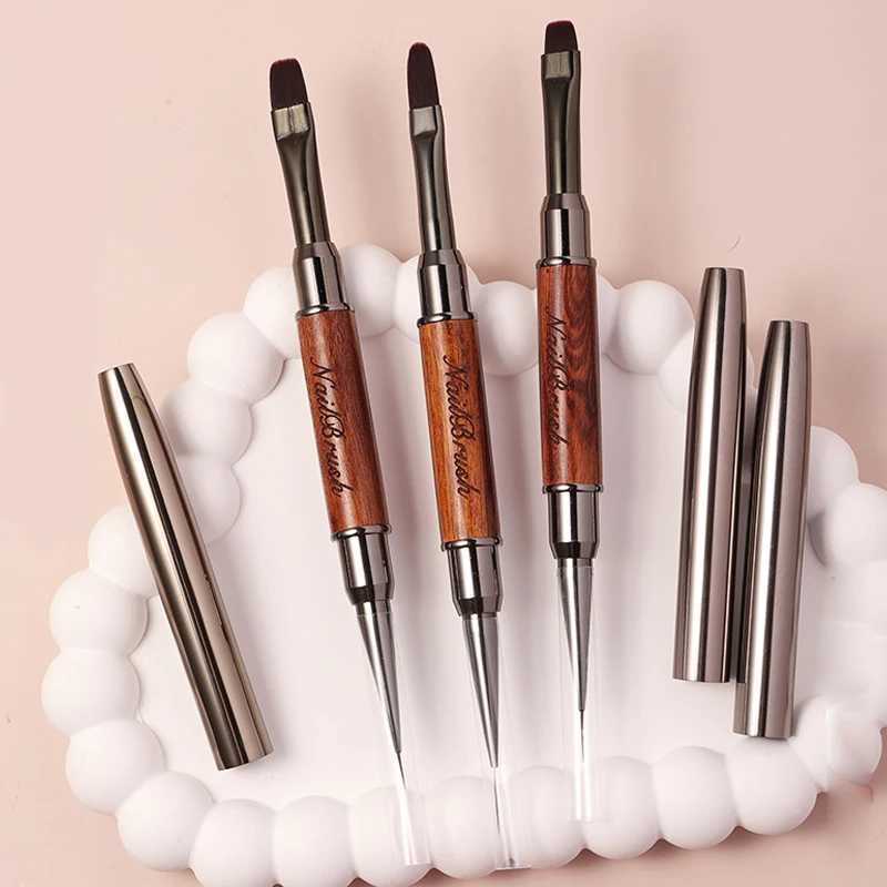 Dual-Ended Nail Pen Brush Glue Photo Pen UV Gel Liner Brush Acrylic Extension Nail Art Painting Manicure Brushes ToolW250605