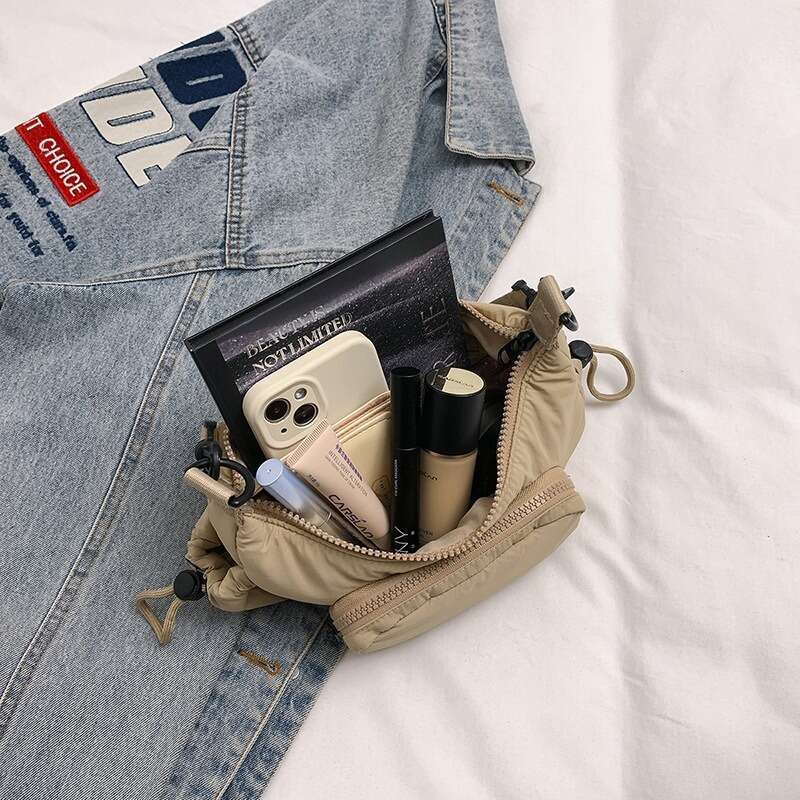 2025 Spring Women's Multi-Pocket Motorcycle Internet Celebrity Same Style Super Popular Solid Color Trendy Versatile Underarm Crossbody Bag