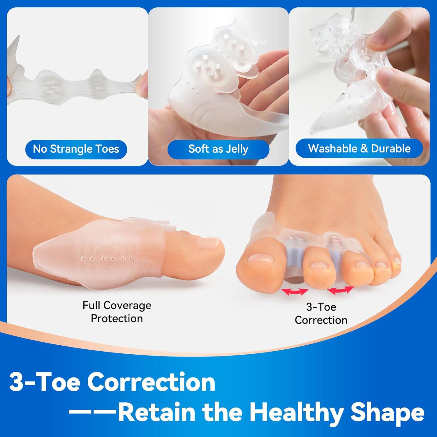 Toe Separators Correcting Bunions and Restoring Toes to Their Original Shape For Men and Women - Toe Spacers Bunion Corrector