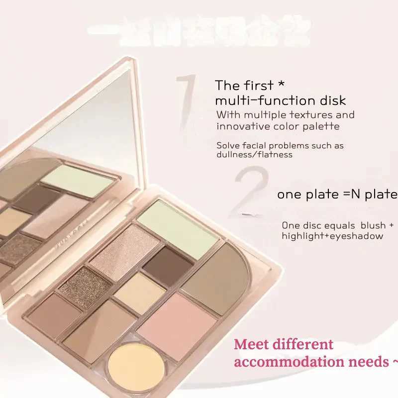 Judydoll 0 Color Eyeshadow Multipurpose Palette Blush Highlight Contour All-in-One Matte Pearlescent Eye Glitter Makeup W250605